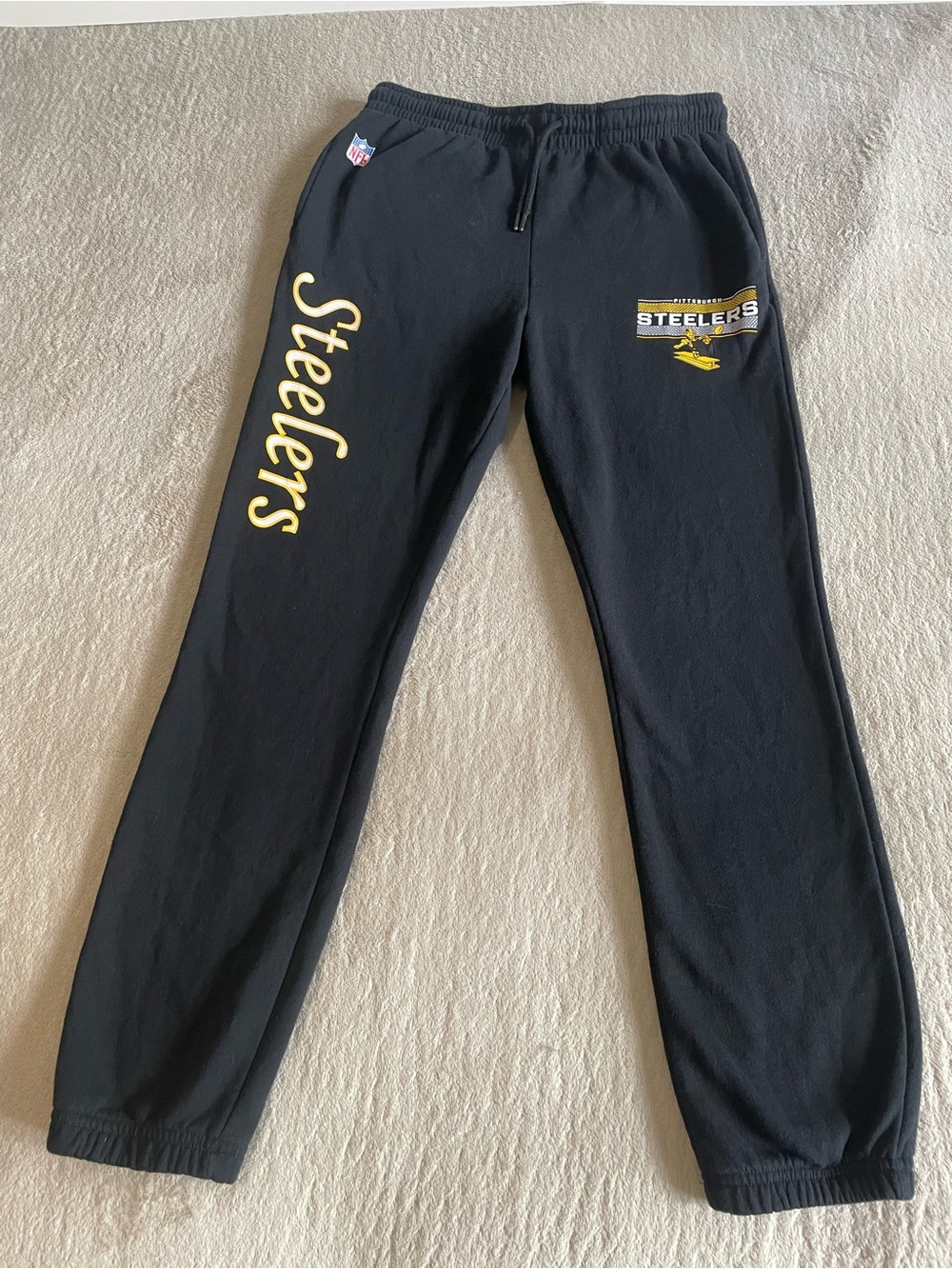 Mens Nike Black Sweatpants with Yellow Steelers Graphics Ultra Game Size:S
